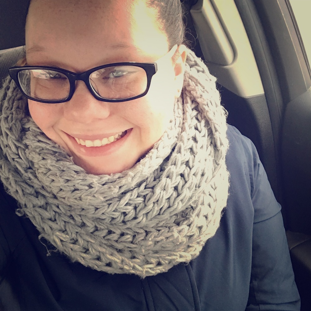Grey infinity scarf